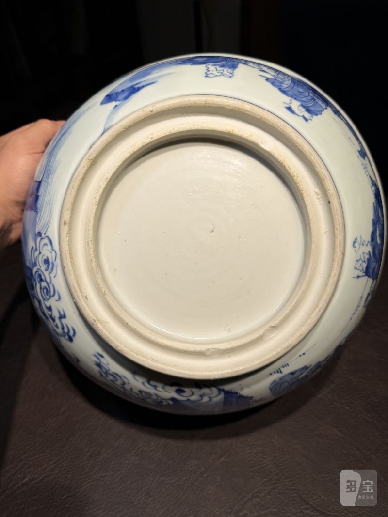 清康熙 青花“八仙过海”图大碗 - 图22